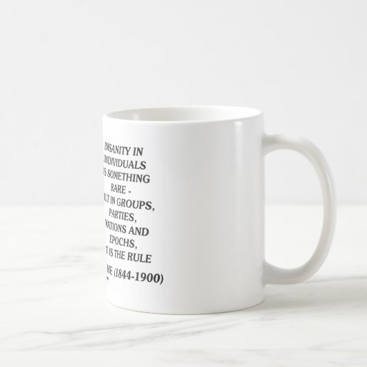 Nietzsche Insanity Rare in Individual Quote Koffiemok (Rechts)