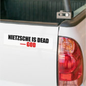 Nietzsche is dood bumpersticker (Op Truck)