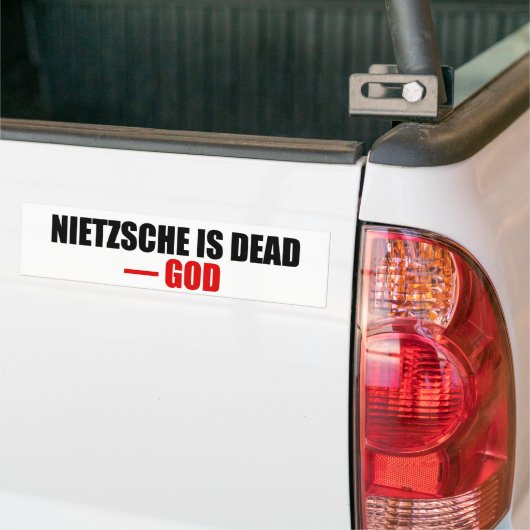 Nietzsche is dood bumpersticker (Op Truck)