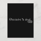 NIETZSCHE IS DOOD - GOD BRIEFKAART (Voorkant)