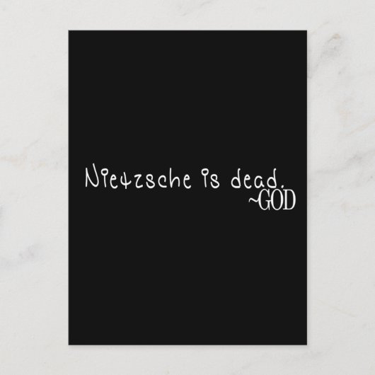 NIETZSCHE IS DOOD - GOD BRIEFKAART (Voorkant)