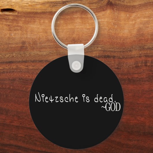 NIETZSCHE IS DOOD - GOD SLEUTELHANGER (Voorkant)