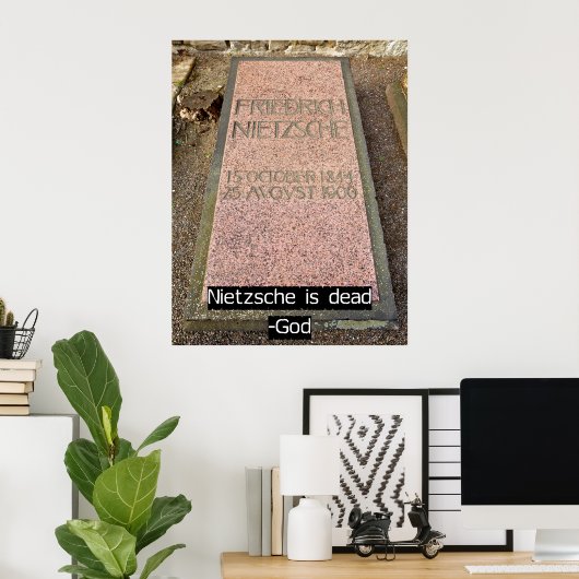Nietzsche is dood poster (Thuiskantoor)