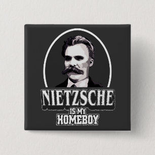 Nietzsche is mijn Homeboy Vierkante Button 5,1 Cm