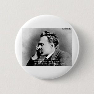 Nietzsche "Lachen" Wijsheid Cadeau T-shirts & Kaar Ronde Button 5,7 Cm