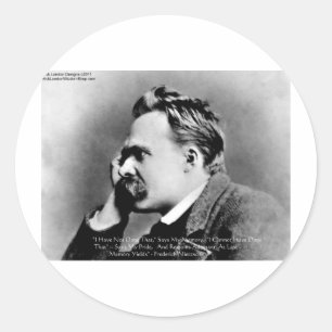 Nietzsche "Pride Vs Memory" Wisdom Quote Gifts/T-s Ronde Sticker