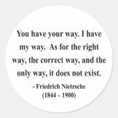 Nietzsche Quote 1a Ronde Sticker (Voorkant)