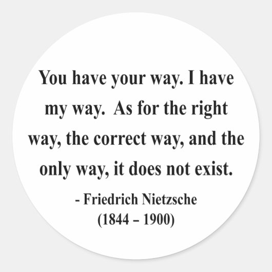 Nietzsche Quote 1a Ronde Sticker (Voorkant)