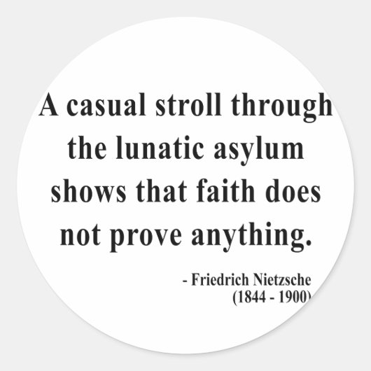 Nietzsche Quote 1a Ronde Sticker (Voorkant)