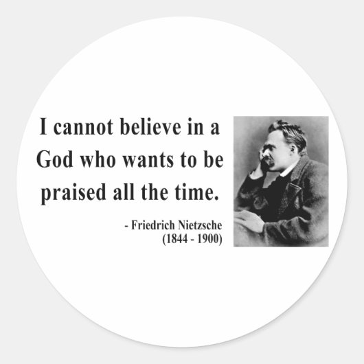 Nietzsche quote 2b ronde sticker (Voorkant)