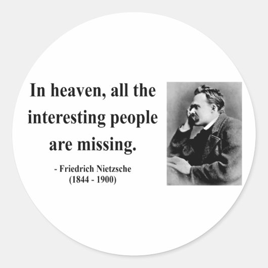 Nietzsche Quote 4b Ronde Sticker (Voorkant)