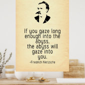 Nietzsche Quote als je in de afgrond staat Poster (Keuken)