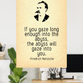Nietzsche Quote als je in de afgrond staat Poster (Thuiskantoor)