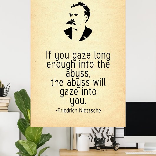 Nietzsche Quote als je in de afgrond staat Poster (Thuiskantoor)
