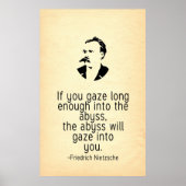 Nietzsche Quote als je in de afgrond staat Poster (Voorkant)