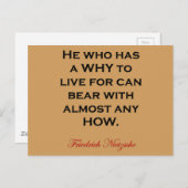 Nietzsche Quote - Beer hoe dan ook Briefkaart (Voorkant / Achterkant)