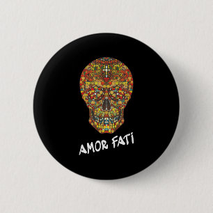 Nietzsche Stoïcijnse citaat filosoof Sugar Skull A Ronde Button 5,7 Cm