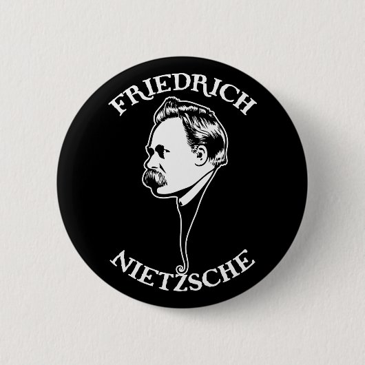 Nietzsche - sv ronde button 5,7 cm (Voorkant)