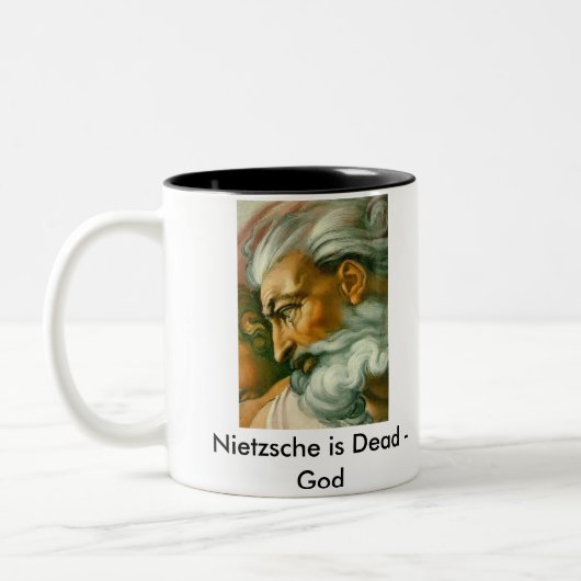 Nietzsche ... tweekleurige koffiemok (Links)