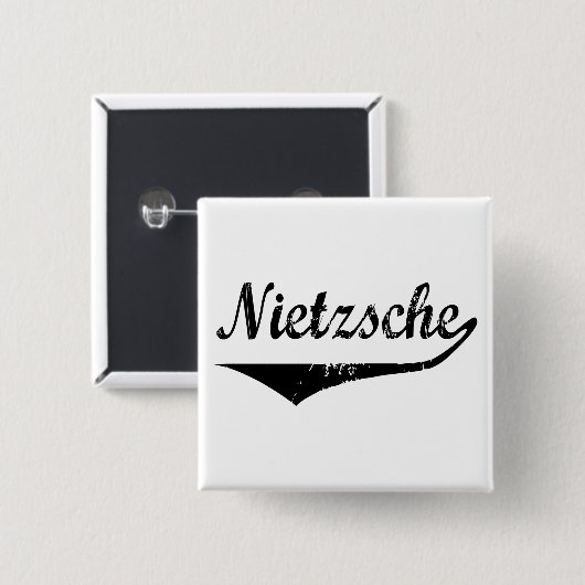 Nietzsche Vierkante Button 5,1 Cm (Voorkant /achterkant)