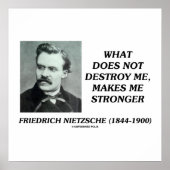 Nietzsche wat me niet vernietigt Quote Poster (Voorkant)