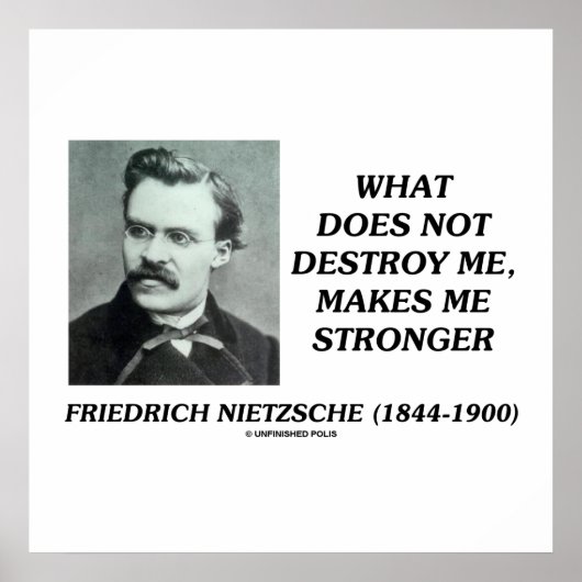 Nietzsche wat me niet vernietigt Quote Poster (Voorkant)