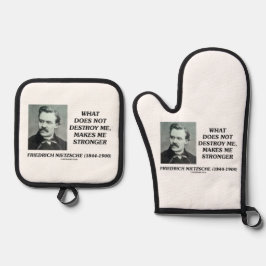 Nietzsche wat niet vernietigt maakt me sterker ovenwant & pannenlap set