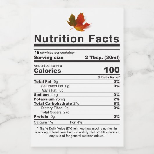 NIEUW 2020 esdoornstroopblad Voorberekende Voeding Voedselcontainer Etiket (Enkel label)