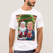 NIEUW 2024 Kerstmis - Trump en de kerstman vieren  T-shirt (Voorkant)