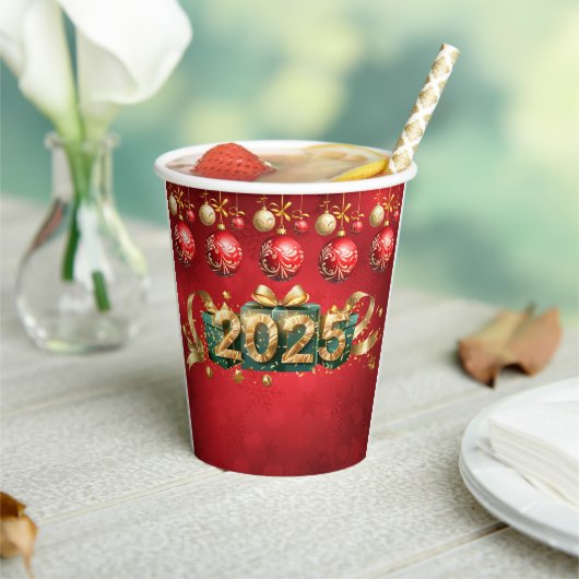 Nieuw 2025 jaar Red Cup Papieren Bekers (Insitu)