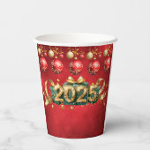 Nieuw 2025 jaar Red Cup Papieren Bekers (Achterkant)