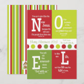 NIEUW 2-Sided Kerstmis van de Manuscript kaart-pas Feestdagenkaart (Voorkant / Achterkant)