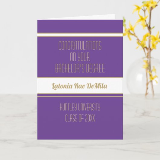 Nieuw! Aangepaste afstuderen bachelor Kaart (Gele Bloem)