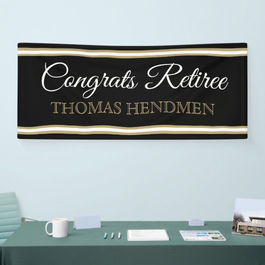 NIEUW! Aangepaste congratiebanner voor retiree Spandoek (Beurs)