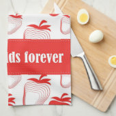 NIEUW "Aardbei ... velden voor eeuwig" Tea Towel Theedoek (Quarter Fold)