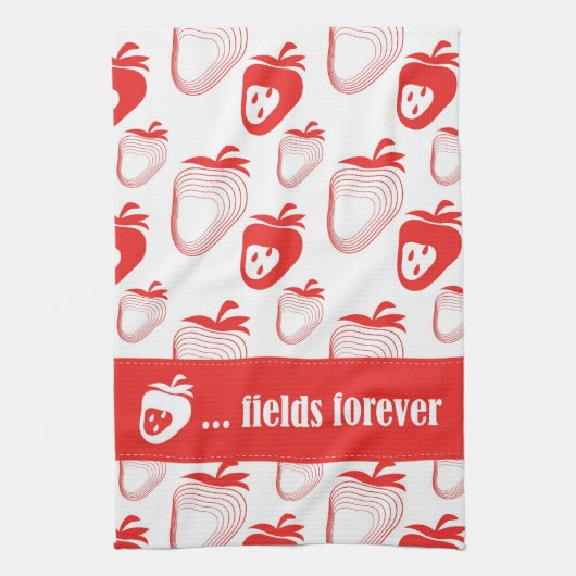 NIEUW "Aardbei ... velden voor eeuwig" Tea Towel Theedoek (Verticaal)