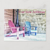 Nieuw adres Aankondiging Adirondack Chairs Porch Briefkaart (Voorkant)
