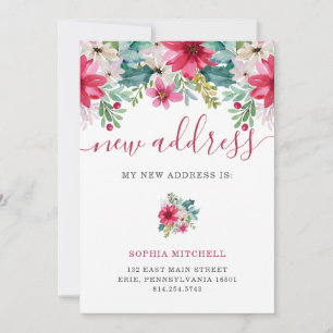 Nieuw adres Aankondiging Floral Holiday Moving