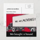 Nieuw adres aankondiging op Retro Moving Truck (Voorkant / Achterkant)
