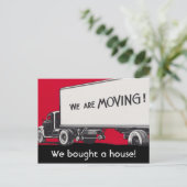 Nieuw adres aankondiging op Retro Moving Truck (Staand voorkant)