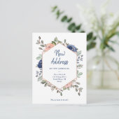 Nieuw adres | Aankondiging van de beweging van de  Briefkaart (Staand voorkant)