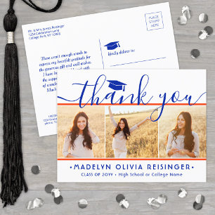 Nieuw Adres Afstuderen Dank u Oranje en Blauw Briefkaart