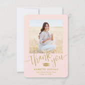 Nieuw Adres & Afstuderen Foto Blush Pink & Gold Bedankkaart (Voorkant)