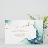 Nieuw Adres Agate Script Moving Announcement Card Briefpapier (Staand voorkant)