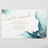 Nieuw Adres Agate Script Moving Announcement Card Briefpapier (Voorkant)