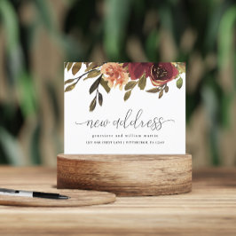 Nieuw Adres Autumn Bouquet Verandering van Adres Aankondigingskaart