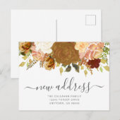 Nieuw Adres Autumn Floral Moving Aankondiging Briefkaart (Voorkant / Achterkant)
