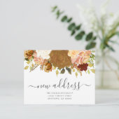 Nieuw Adres Autumn Floral Moving Aankondiging Briefkaart (Staand voorkant)