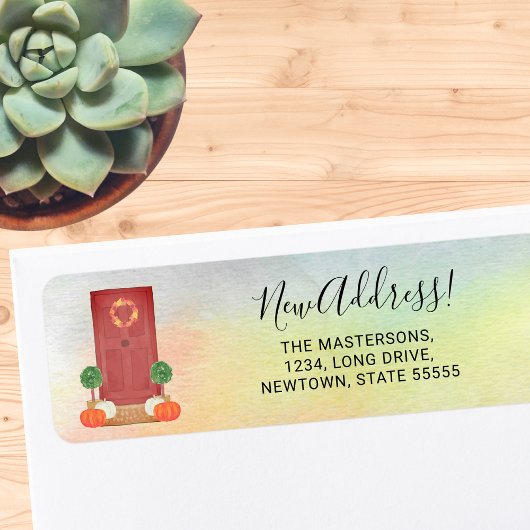 Nieuw adres Autumn Pumpkin Etiket