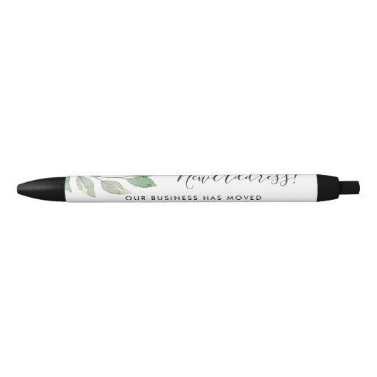 Nieuw Adres BedrijfsGroen Zwarte Inkt Pen (Voorkant)